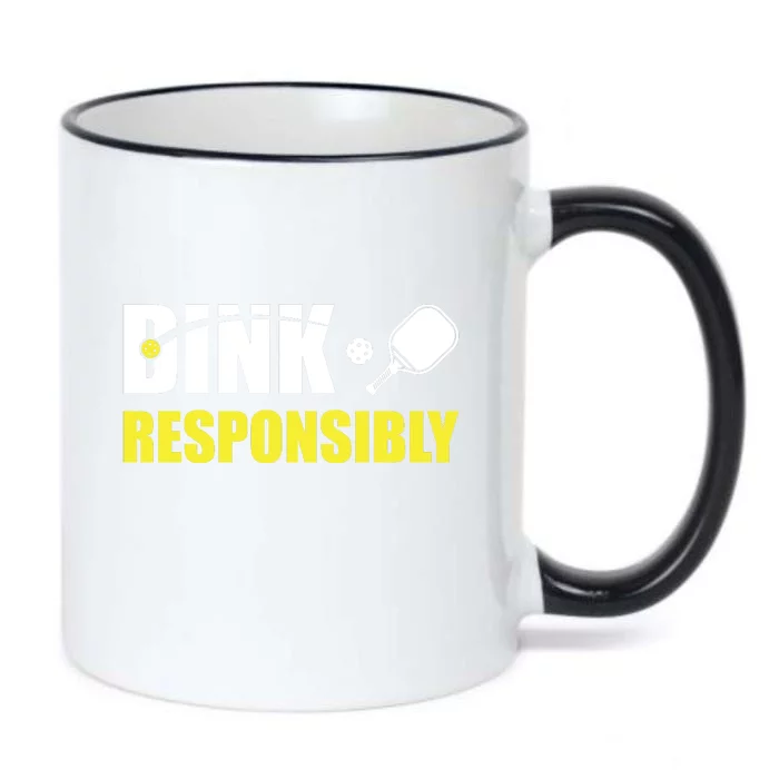 Funny Pickleball Team Clothing Dink Responsibly Black Color Changing Mug