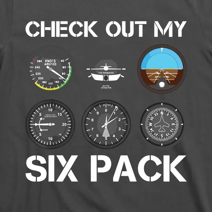 Funny Pilot Top Airplane Six Pack Flight Instruments Gift T-Shirt