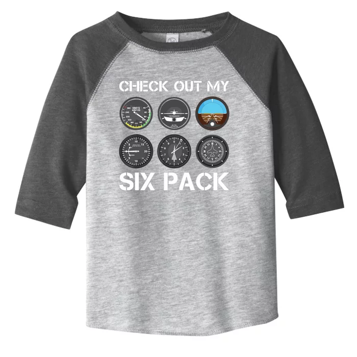 Funny Pilot Top Airplane Six Pack Flight Instruments Gift Toddler Fine Jersey T-Shirt