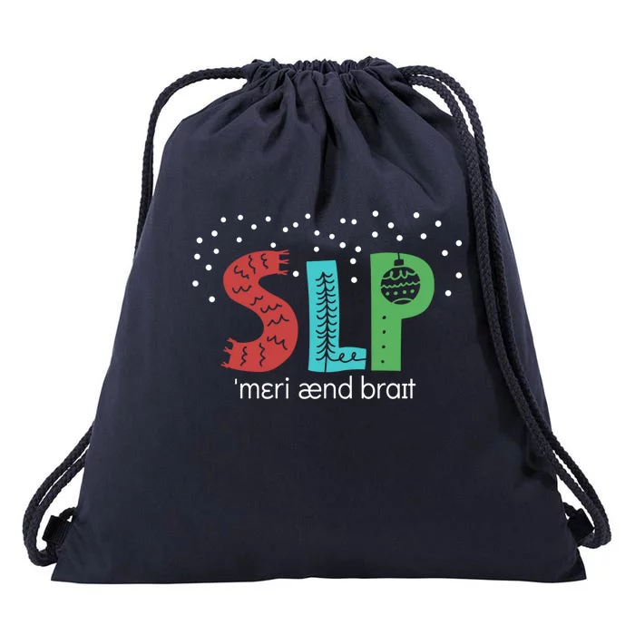 Funny Phonetic Transcription Christmas Slp Speech Therapist Gift Drawstring Bag