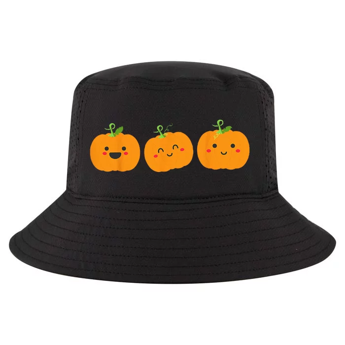 Festive Pumpkin Trio for Halloween and Autumn Cool Comfort Performance Bucket Hat