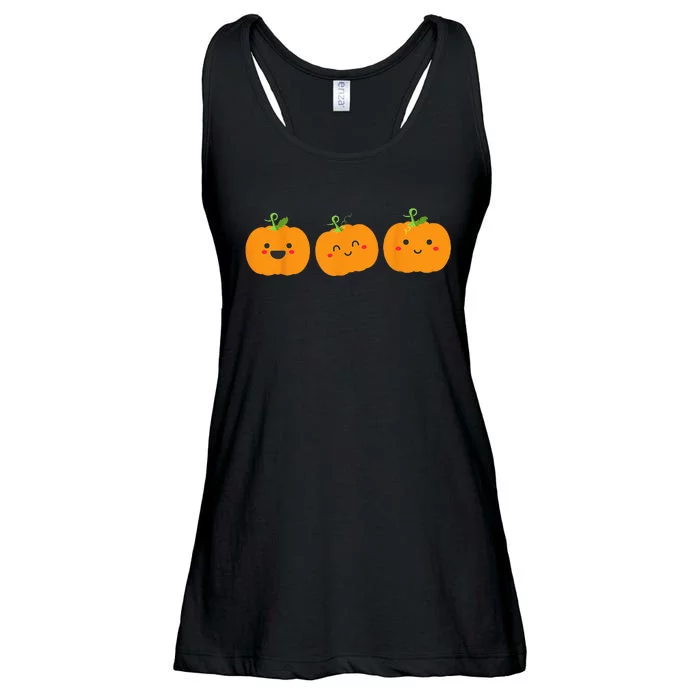 Festive Pumpkin Trio for Halloween and Autumn Ladies Essential Flowy Tank