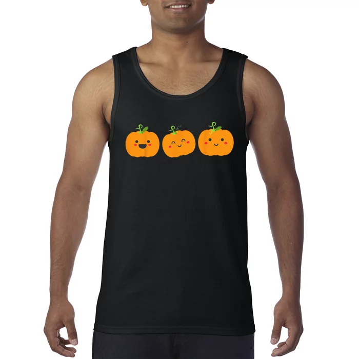 Festive Pumpkin Trio for Halloween and Autumn Tank Top