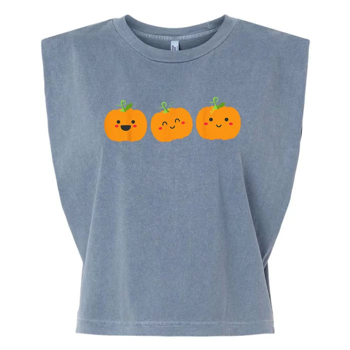 Festive Pumpkin Trio for Halloween and Autumn Garment-Dyed Women's Muscle Tee