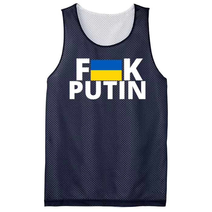 Fuck Putin Ukraine Flag Mesh Reversible Basketball Jersey Tank