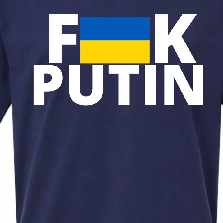 Fuck Putin Ukraine Flag Sueded Cloud Jersey T-Shirt