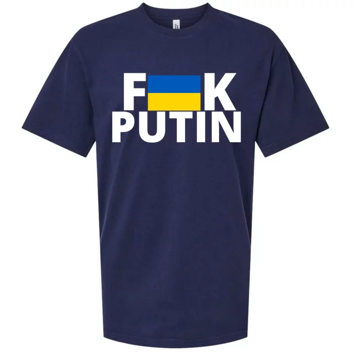 Fuck Putin Ukraine Flag Sueded Cloud Jersey T-Shirt