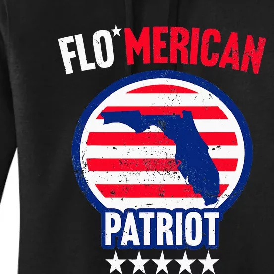 Florida Patriotic US Memorial Day July 4th Independence Women's Pullover Hoodie