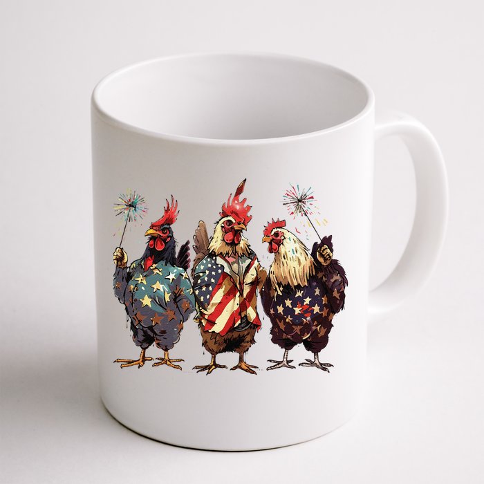 Funny Patriotic Usa Chicken Gift Front & Back Coffee Mug