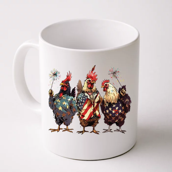 Funny Patriotic Usa Chicken Gift Front & Back Coffee Mug