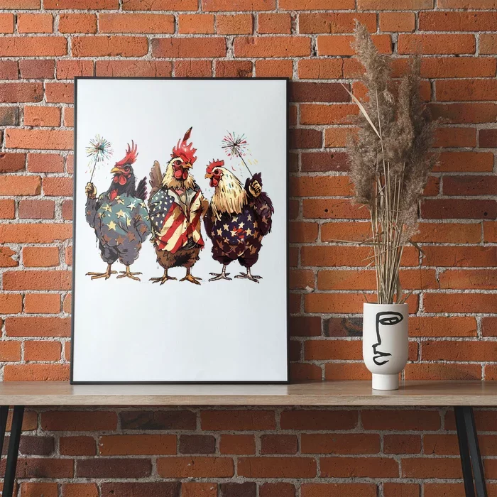 Funny Patriotic Usa Chicken Gift Poster