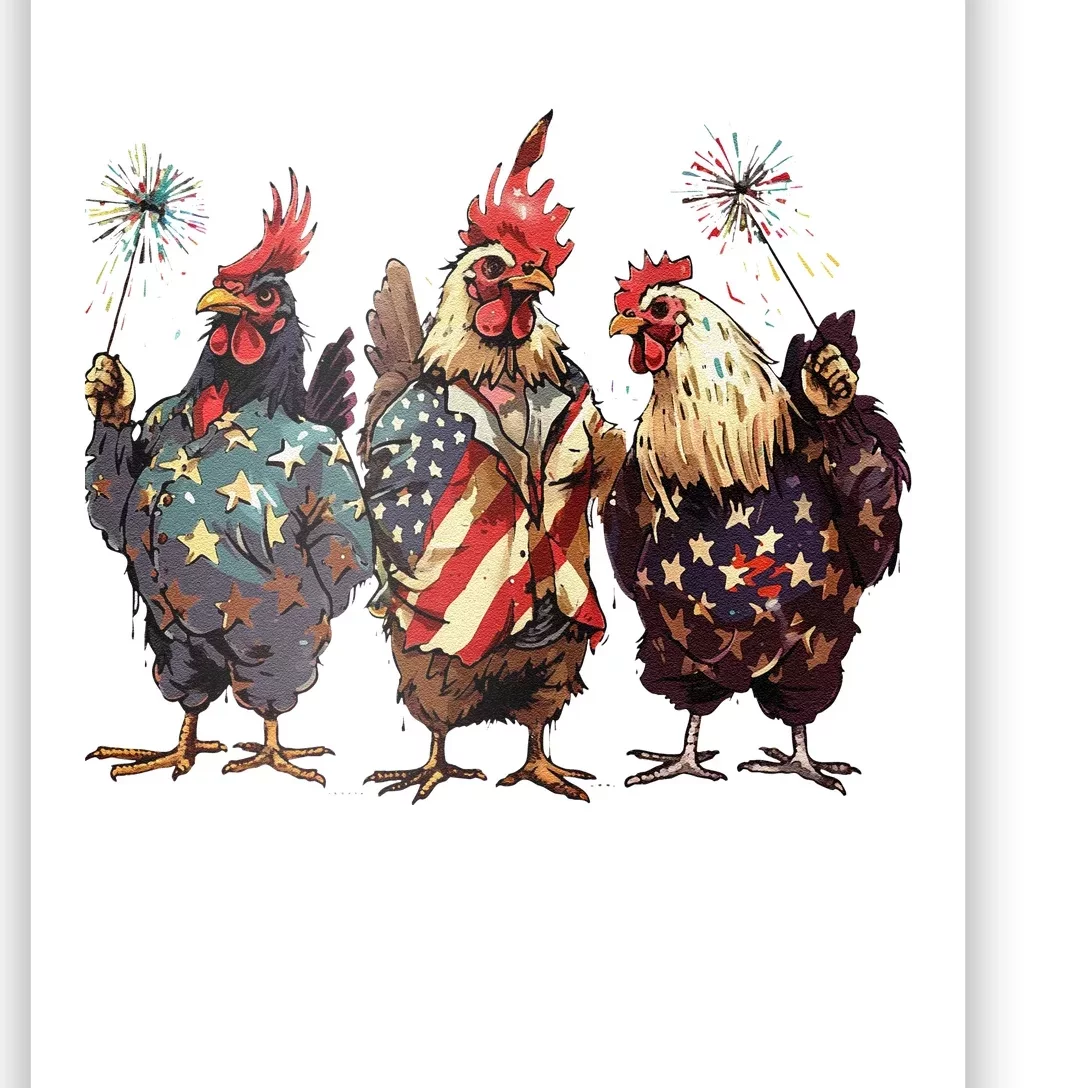 Funny Patriotic Usa Chicken Gift Poster