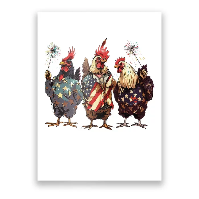 Funny Patriotic Usa Chicken Gift Poster