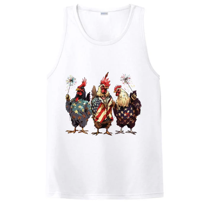 Funny Patriotic Usa Chicken Gift Performance Tank