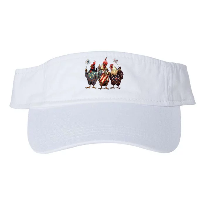 Funny Patriotic Usa Chicken Gift Valucap Bio-Washed Visor