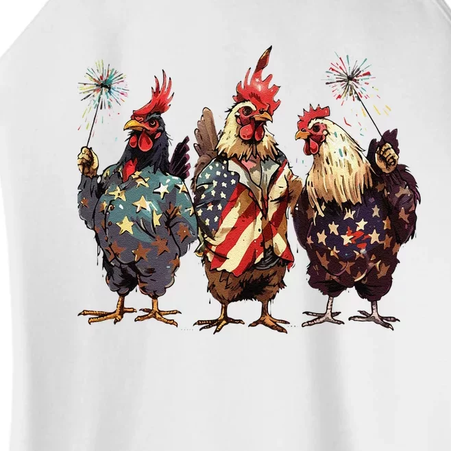 Funny Patriotic Usa Chicken Gift Women’s Perfect Tri Rocker Tank