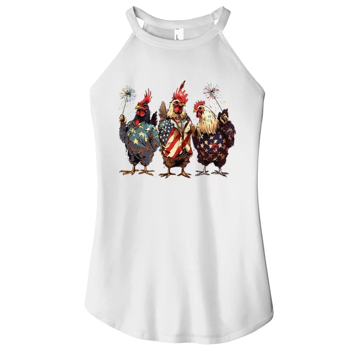 Funny Patriotic Usa Chicken Gift Women’s Perfect Tri Rocker Tank