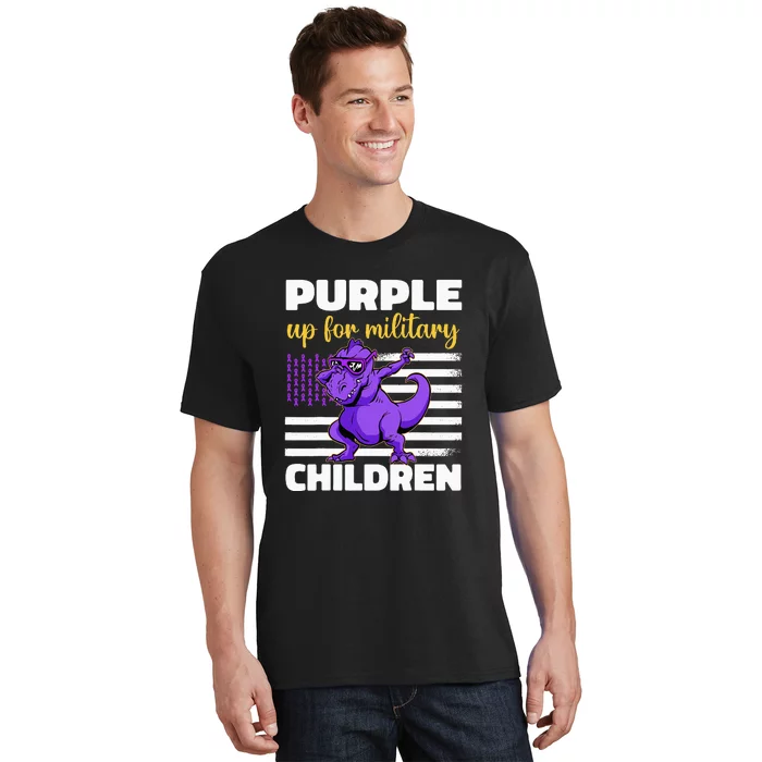 Funny Purple Up For Military Month Children T-Shirt