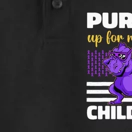 Funny Purple Up For Military Month Children Dry Zone Grid Performance Polo