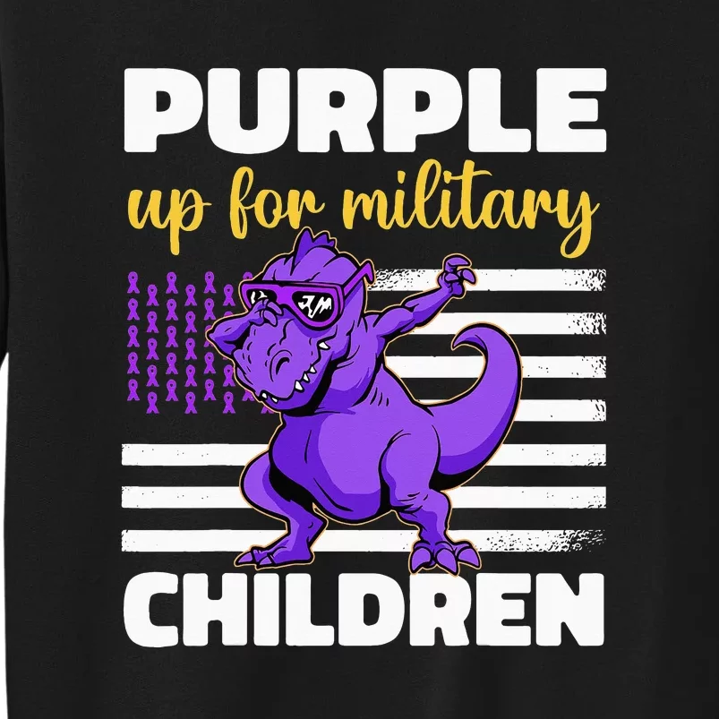 Funny Purple Up For Military Month Children Tall Sweatshirt