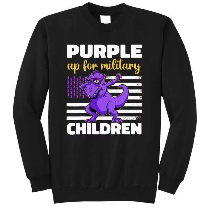 Funny Purple Up For Military Month Children Tall Sweatshirt