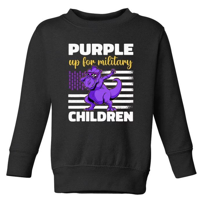 Funny Purple Up For Military Month Children Toddler Sweatshirt