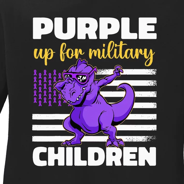 Funny Purple Up For Military Month Children Ladies Long Sleeve Shirt