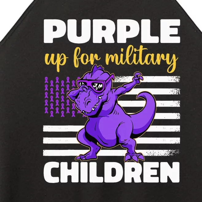 Funny Purple Up For Military Month Children Women’s Perfect Tri Rocker Tank