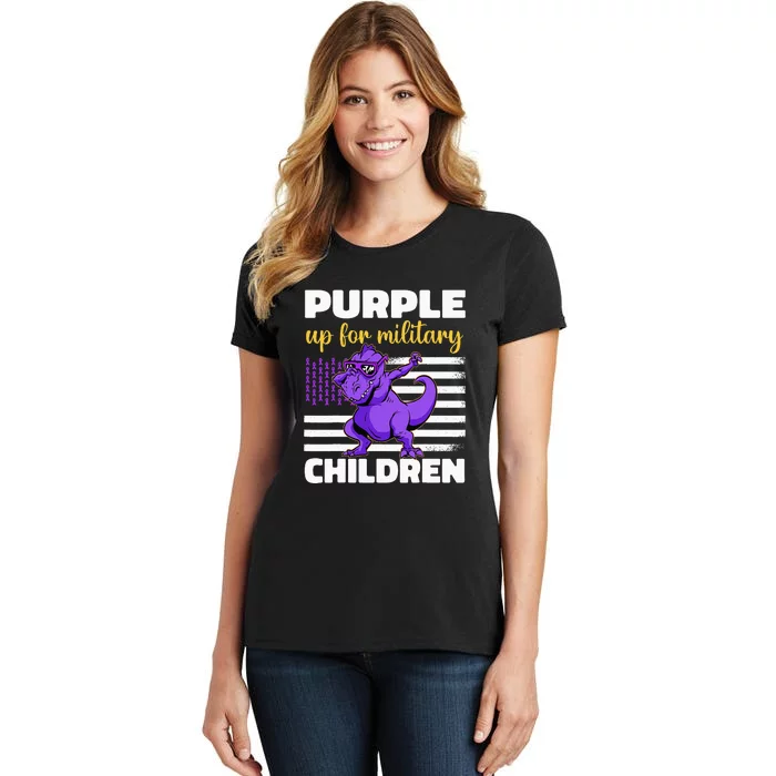 Funny Purple Up For Military Month Children Women's T-Shirt