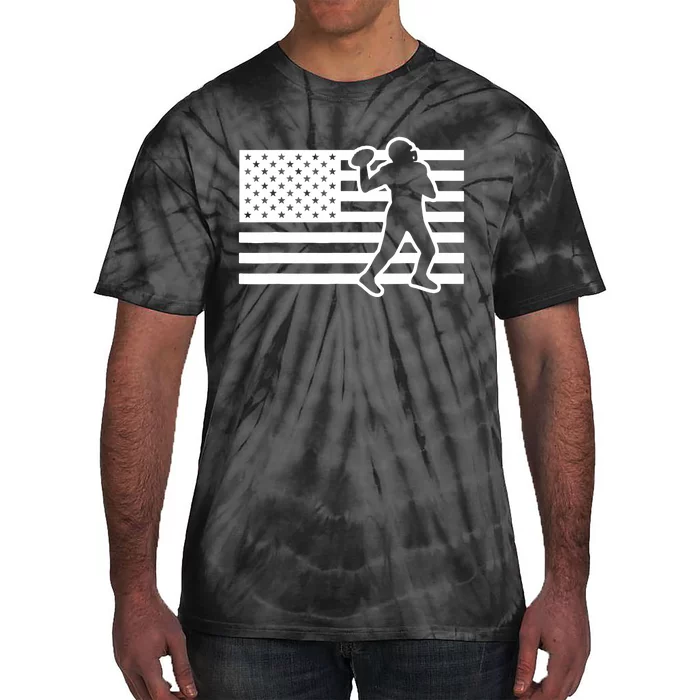 Football Player USA Flag Tie-Dye T-Shirt