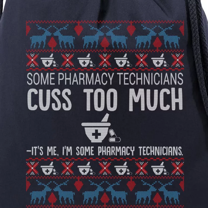 Funny Pharmacy Ugly Christmas Sweater Funny Gift Drawstring Bag