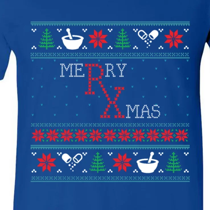 Funny Pharmacy Ugly Christmas Sweaters Gift V-Neck T-Shirt