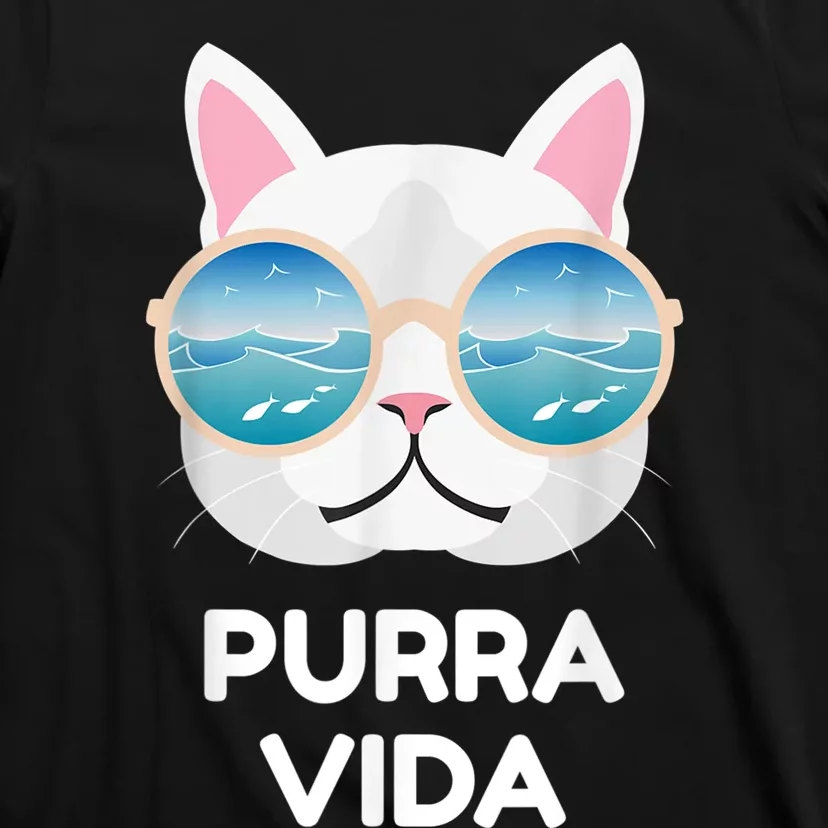 Funny Pura Vida Cat Costa Rica Surfing Surf Waves T-Shirt