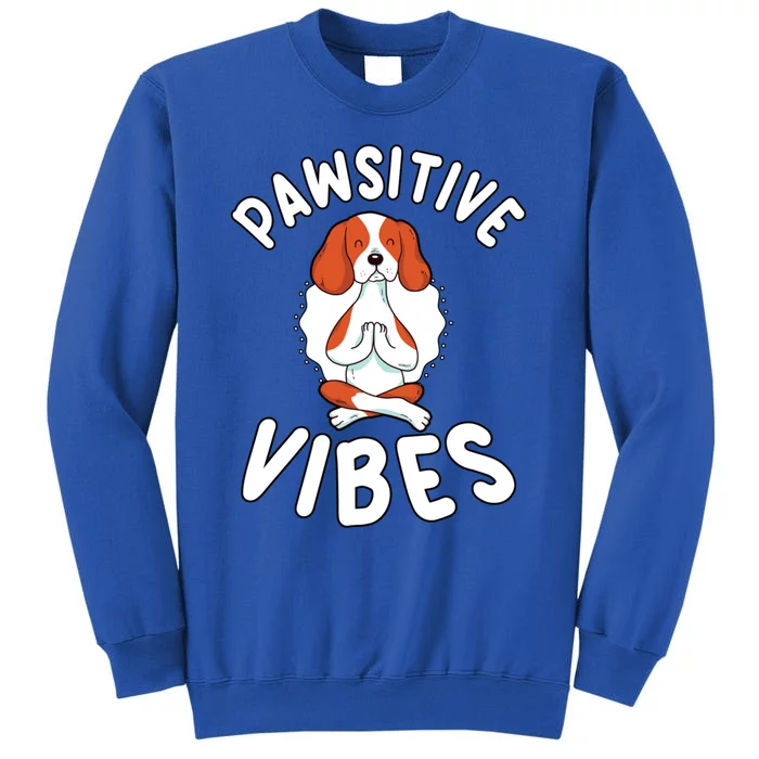 Funny Pawsitive Vibes Pun Cute Yoga Dog Beagle Lovers Gift Tall Sweatshirt