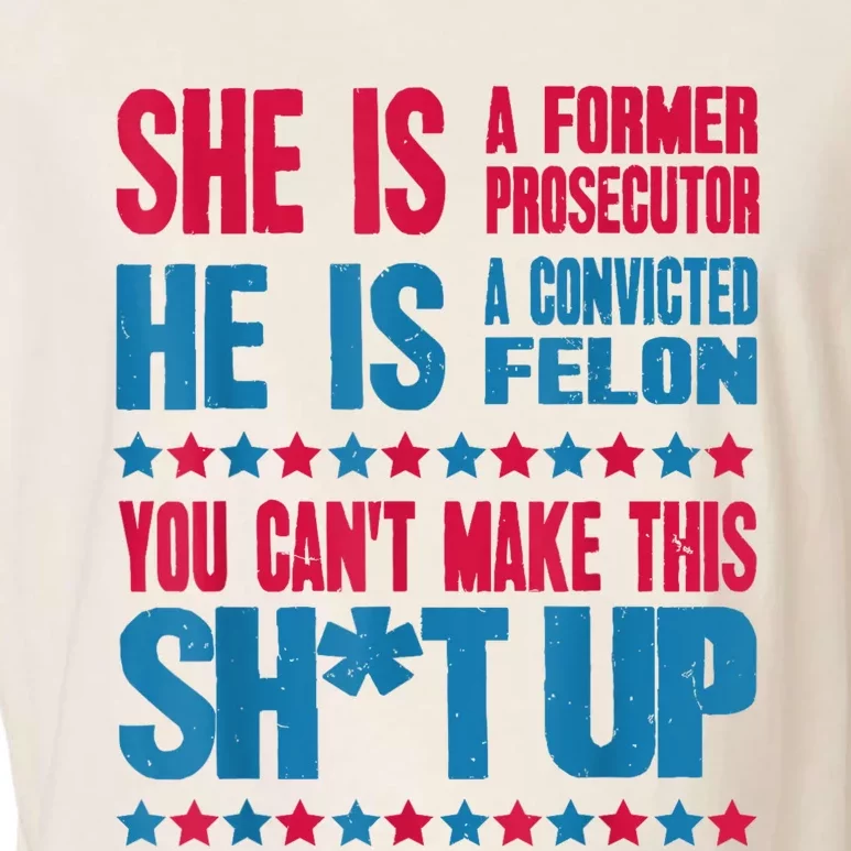 Former Prosecutor Vs Felon Pro Kamalaharris 2024 Garment-Dyed Women's Muscle Tee