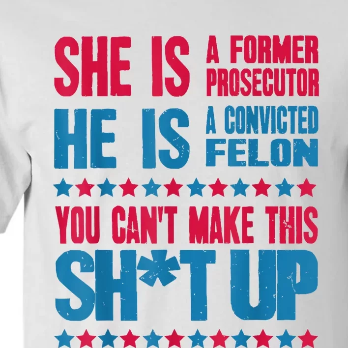 Former Prosecutor Vs Felon Pro Kamalaharris 2024 Tall T-Shirt