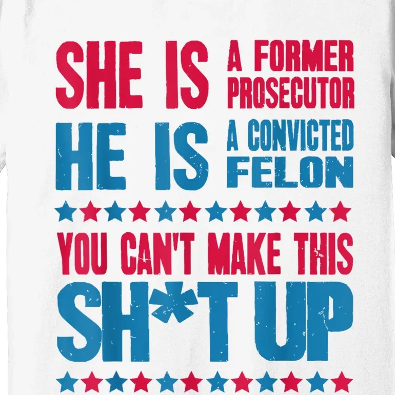 Former Prosecutor Vs Felon Pro Kamalaharris 2024 Premium T-Shirt