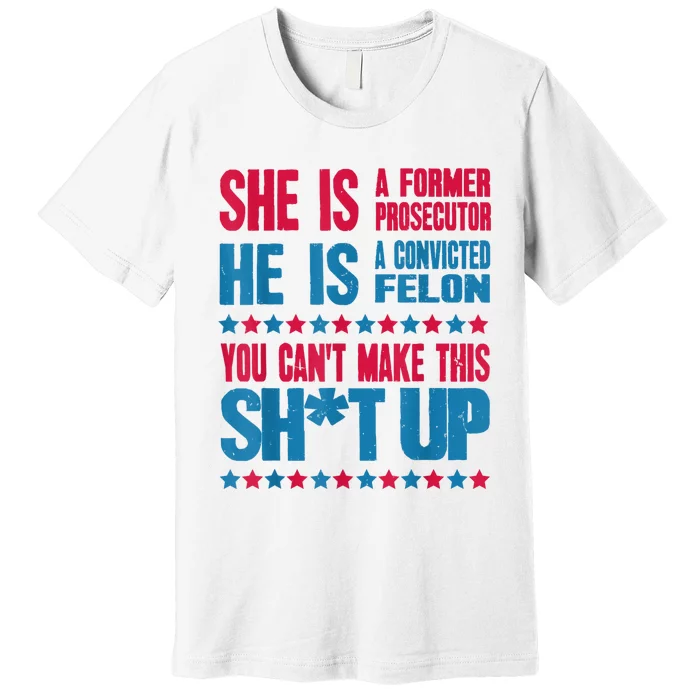 Former Prosecutor Vs Felon Pro Kamalaharris 2024 Premium T-Shirt