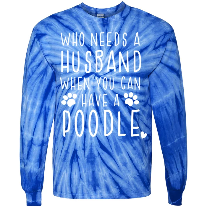 Funny Poodle Valentine's Day Gift Tie-Dye Long Sleeve Shirt