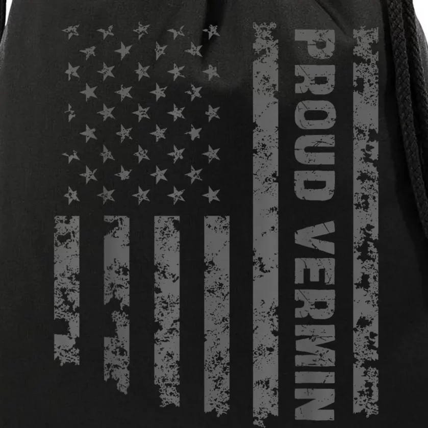 Funny Proud Vermin American Flag Drawstring Bag