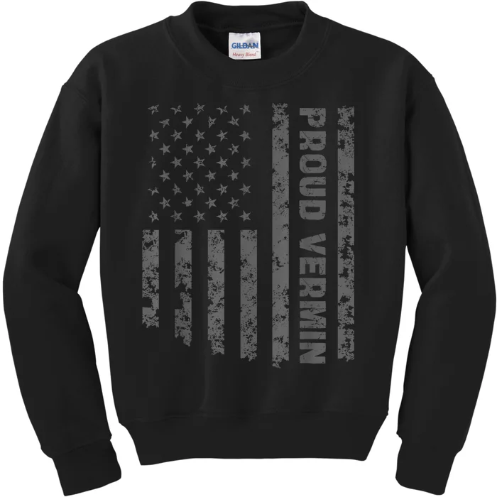 Funny Proud Vermin American Flag Kids Sweatshirt