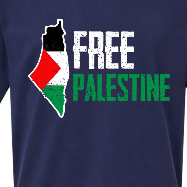 Free Palestine Vintage Distressed Palestinian Cute Gift Sueded Cloud Jersey T-Shirt