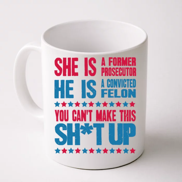 Former Prosecutor Vs Felon Pro Kamala Harris 2024 President Front & Back Coffee Mug