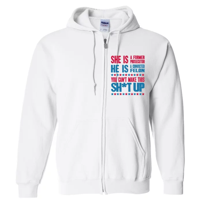 Former Prosecutor Vs Felon Pro Kamala Harris 2024 President Full Zip Hoodie