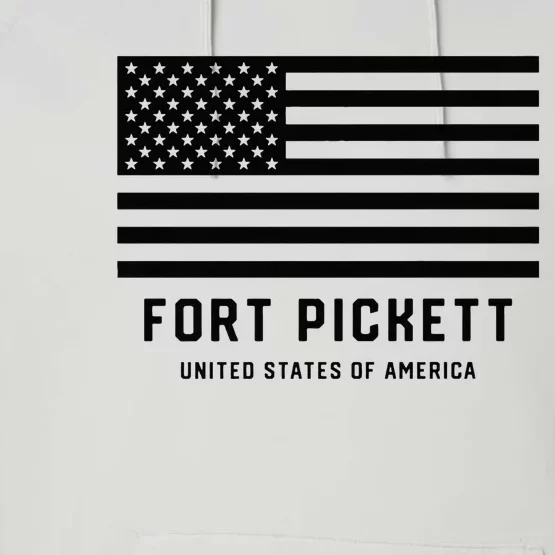 Fort Pickett Virginia USA Military American Flag Performance Fleece Hoodie