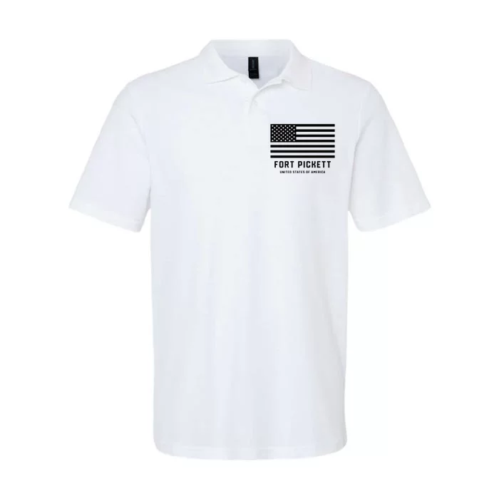 Fort Pickett Virginia USA Military American Flag Softstyle Adult Sport Polo