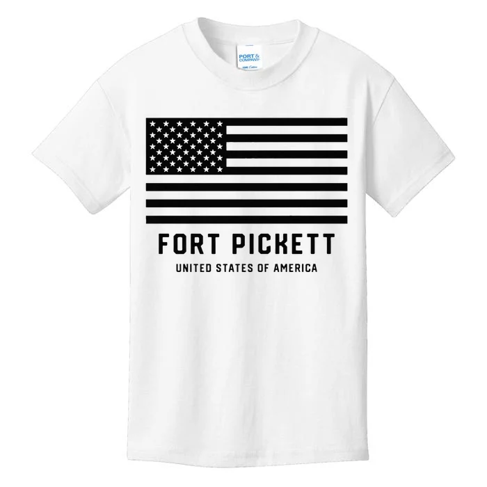 Fort Pickett Virginia USA Military American Flag Kids T-Shirt