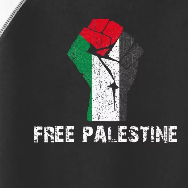 Free Palestine Vintage Retro Palestine Fist Toddler Fine Jersey T-Shirt