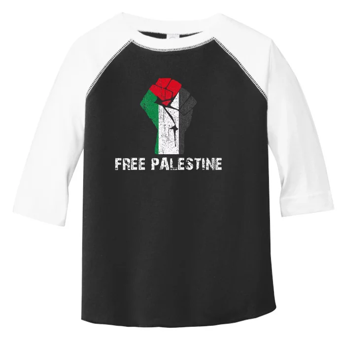 Free Palestine Vintage Retro Palestine Fist Toddler Fine Jersey T-Shirt