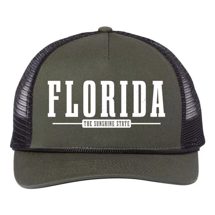 Florida Pride Vintage Gift Retro Rope Trucker Hat Cap